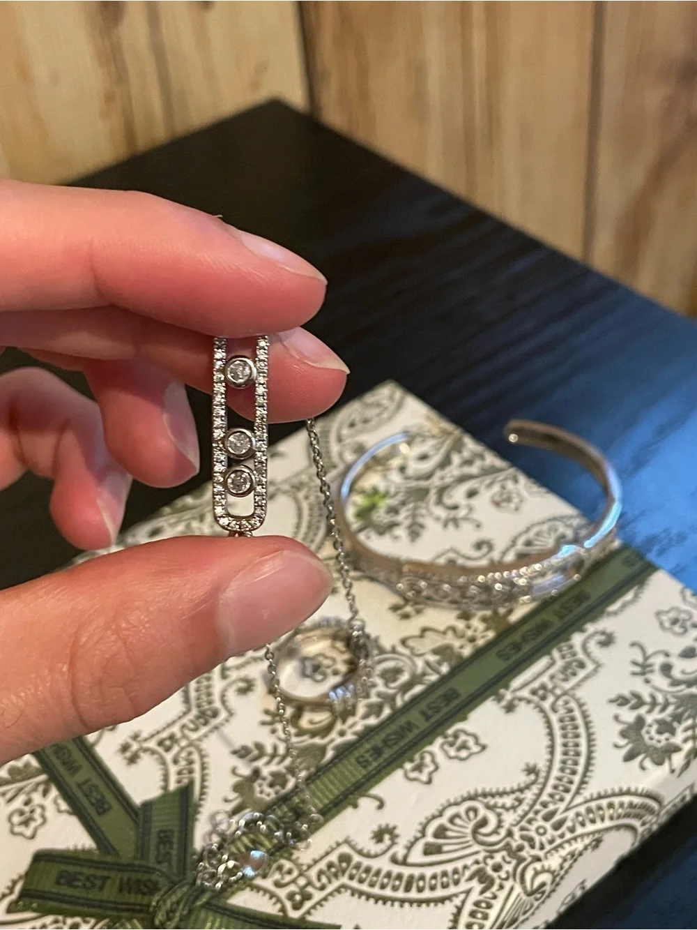 Silver Crystal Accent Bracelet and Ring Set - Elegant Silver Jewelry